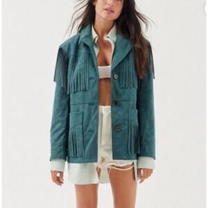 Urban Outfitters Willie Faux Suede Fringe Jacket, $149 S